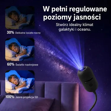 HAJUEI® 🔊 Inteligentny holograficzny projektor nocny 5D HD ✨ Dynamiczna projekcja galaktyk i nastrojowe światło, które tworzy magiczną atmosferę w Twoim domu 💎